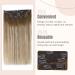 FSHINE Balayage Clip-In Real Hair Extensions - 40cm 16 Inch Medium Brown & Platinum Blonde Ombre - 120g Thick 7pcs Remy Hair #6/60/6 - Buy Online on GoSupps.com