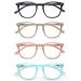 Reading Glasses Women 4 Pack Colorful Round Readers Glasses +4.00 Lightweight Stylish Cute Women Cheaters Comfortable Spring Hinge 4 Mix Color 1 4.0 x