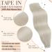 Hetto Tape In Extensions - Real Plantin Blonde Remy Hair Invisible Tape Hair Extensions #60 60cm 50g - Buy Online on GoSupps.com