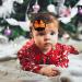 3pcs Christmas Children's Headband and Hair Bows Set - Baby Girl Wraps, Kids Elastic Headband for Halloween - Orange Fabric Design - Buy Online on GoSupps.com