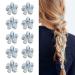10 pieces of mini diamond hair clips small hair clips flower-hair clips hair jewelry for women girls sweet mini-hair clips hair clips for photo everyday life party wedding (blue)