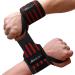 Boldfit Wrist Brace with Velcro Strips - Breathable and Adjustable Weight Lifting Wrist Wraps - Crossfit Wrist Wraps Gym Accessories for Women and Men (Universal Size) Red & Black