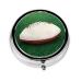 White Rugby Ballround Pill Box 3 Compartment Round Pill Box Organizer Portable Travel Pill Box for Traveling.