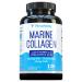 Marine Collagen Capsules Hyaluronic Acid & Vitamin C | 2 000mg Hydrolyzed Fish Collagen Peptides per Serving | Skin Elasticity Hydration Hair Nail & Joint Support | Pescatarian-Friendly 30 Servings