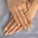 Sethexy Shiny Oval Medium False Nails - Sparkle Butterfly Press-On Nails | 24 Gold Bling Acrylic Nail Tips for Women & Girls - Buy Online on GoSupps.com