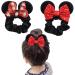 Mouse Ear Hair Scrunchies for Girls Uooker 2 PCs Velvet Sequin Bows Elastic Hair Bands Hair Ties Ropes Pferdeschwanz Holder Lovely Hair Accessories for Birthday Parties Cosplay Costume Girls Women and White Dots