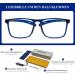 DOOViC Blue Light Filter Reading Glasses - Square Frame Large Lenses Prescription 1216 2.75x - International Shipping Available - Buy Online on GoSupps.com