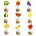 36Pcs Fruit Happy Birthday Cupcake Toppers Tropical Summers Cupcake Dessert Muffin Food Cake Picks Hawaii Fruit Baby Shower Wedding Party Themed Birthday Party Supplies
