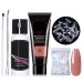 Polygel Nail Kit Nude Poly Nail Gel Kit for Beginner Builder Gel Nail Extension Starter Kit with Slip Solution & Nail Tips Need Cure By Lamp Poly Extension Gel Dark Nude