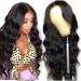 Lace Front Wigs Human Hair Body Wave 13x4x1 T Part Medium Pre Plucked Bleached Knots Brazilain Real Indian Thick High Destiny Medium Part Glueless 13x4x1 Lace Wigs Baby Hair Natural Color 16 Inch