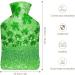Green Leaves Hot Water Bottle with Plush Cover | Cozy Hand Warmer for Adults & Kids - 26.5x15.3cm - Buy Online on GoSupps.com
