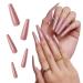 Makartt Press On Nails Extra Long, 24 Pcs Acrylic Nail Tips 12 Sizes Champagne Brown Fake Nails With Nail Glue Nail Adhesive Tabs Nail File Cuticle Stick Nail Kit Gift Nails For Women DIY Nail Art Champagne Brown( Extra Long)