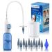 Lebbtl Ear Wax Removal Manual Ear Irrigation Flushing System Ear Wax Removal Tool Safe and Effective Ear Cleaning Kit Ear Cleaner - Includes Basin 10 Tips Blue