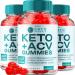 (3 Pack) Keto Genesis ACV Gummies - Advanced Gummies Ketogenesis Plus ACV Gummies Apple Cider Vinegar Genesis Keto ACV Gummies Dietary Supplement Reviews (180 Gummies)