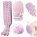 Net Sponge African Net Cloth Stretchable Pull Exfoliating Washcloth Comfortable Shower Gloves for Women Men Bath Accessories Light Pinks 2