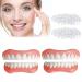 Fake Teeth  4 PCS Veneers Dentures Socket for Women and Men  Dental Veneers for Temporary Tooth Repair Upper and Lower Jaw  Protect Your Teeth and Regain Confident Smile  Bright White W02 White-w02