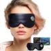 Cordless Heated Eye Mask for Dry Eyes | Real Silk Sleep Mask | USB Rechargeable Eye Compress | Perfect Gift for Mother's Day | Unisex Warm Eye Pad - Bright Black - Buy Online on GoSupps.com