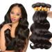 Buy Tonsee Brazilian & Peruvian Body Wave Hair Extensions - 16 to 24 Natural Black Real Hair Bundles - Buy Online on GoSupps.com