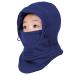 Azarxis children storm hood balaclava fleece ski face mask adjustable winter hat with winter scarf for outdoor sports A - navy blue