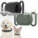 Dog collar holder for Galaxy SmartTag2 waterproof silicone protective cover for pets and cats anti-loss scratch-resistant protective cover for Samsung Galaxy Smart Tag2 (black/olive green) 2 pieces
