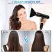 Nicebay Ionic Hair Dryer - Professional 1600W Blow Dryer with 3 Attachments High-Speed Brushless Motor Lightweight & Low Noise Black & Gold - Buy Online on GoSupps.com