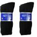 Mens Womens Crew Cotton Diabetic Socks for Health Circulatory 9-15 (13-15 Black 6 Pairs) 13-15 Black 6 Pairs