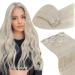 LAAVOO clip extensions real hair platinum blond real hair extensions clip 60 cm clip in hair extension real hair blond #60 120g double briped clip in real hair extensions 7 pieces 55cm-105g 2.3 #60
