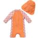 Bonverano Baby Girls UPF 50+ UV Protection Sunsuit with Sun Cap - Orange (12-18 Months) - Buy Online on GoSupps.com