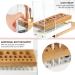 JackCubeDesign Acrylic Bamboo Brush Holder Organizer with Leather Drawer - White, 29 Holes, Beauty Cosmetic Display Stand - 8.77 x 3.34 x 8.42 inches - Buy Online on GoSupps.com