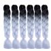 Jumbo Braid Extensions - Gray Kanecalon Ombre Braids (6 Pieces 24) | Synthetic Crochet Hair Extensions - Buy Online on GoSupps.com
