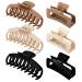 79style 6pcs Big Hair Claw Clips Neutral Colors Hair Clips For Women Claws Clips For Thick Hair Banana Clips Medium Large Hair Claws Square Strong Hold Hair Styling Accessories For Women ( 3pcs 4.3 Inch+ 3pcs 3.54 Inch ) 3