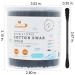 HOMEFOX Black Cotton Swabs - 200 Count Organic Double-Sided Charcoal Tips | Gentle & Chlorine-Free | Cruelty-Free | Round & Spiral Design - Buy Online on GoSupps.com