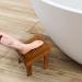 Utoplike Teak Wood Shower Foot Stool for Shaving Legs Sturdy Shower Foot Rest for Shower Shaving Wooden Shower Foot Step for Bathroom - Buy Online on GoSupps.com