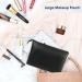 Vegan Leather Makeup Bag for Purse | Narwey Travel Cosmetic Pouch | Zipper Pencil Case for Women and Girls - Black - Buy Online on GoSupps.com