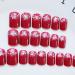 Jovono Red Glitter Acrylic Full Cover Artificial Fingernails - Elegant Clip-On Nails for Weddings Birthdays & Parties - No Adhesive Required - Buy Online on GoSupps.com