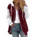 Hanxiulin fleece jacket plush jacket cuddly jacket ladies hoodie hooded sweater windproof coat thick quilted jacket light quilted jacket ladies coat elegant with hooded plush jacket l wine