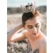 SweetV Rose Gold Queen Crown | Iridescent Crystal Birthday Cake Topper | Costume Tiaras for Wedding Halloween Baby Shower - Buy Online on GoSupps.com