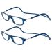 TBOC Pack: Reading Glass reading aid for men - (two units) Diopttria +3.50 Blue versions Strength PC Mobile phone foldable woman man man magnetic lock clip presumption of presumption presbyopia +3.50 dioptria (2 pack) blue +blue