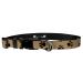 Colorful Paw Print Dog Collar And Leash - Waterproof  Puppy Paw Print Dog Collar and Dog Leash, Wide Range of Sizes For Every Dog 3/4'' COLLAR SM Puppy Paw Black/Tan