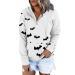 Halloween Costumes Casual Long Sleeved Zippered Tie Hat Sweater Womens Plain Zip up Hoodie White Small