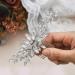 Handcess Bridal Wedding Crystal Hair Combs | Silver Leaves Rhinestone Headpiece & Hair Accessories for Women & Girls - Buy Online on GoSupps.com