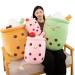 Bubble Tea Plush Pillows Cute Boba Plushies Soft Toys Giant Boba Stuffed Animal pillow for Boba Lovers (Brown 50cm) Brown 50cm