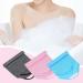 3 Pack Exfoliating Body Scrubbers with Handle - Dual Sided Nylon Back Washer - Stretchable Pull Strap - Perfect for Shower or Bath - Pink, Blue, Grey - Buy Online on GoSupps.com