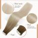 FSHINE Real Hair Extensions - 55cm Invisible Tape-In - Dark Brown to Ash Blonde Balayage - 50g 20 Pieces - Straight Hair #3/8/613 - Buy Online on GoSupps.com