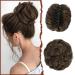 RPAEOY hair parts dutt with bracket curly wavy hair tie with hair messy bun clamp synthetic hair scrunchy hair parts for women (dark brown)