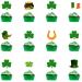 auwiyd 36 PCS St. Patrick's Day Cupcake Toppers Green Shamrock Cupcake Food Picks Clover Decorations for Irish St Patrick's Day Party Cake Decorations Supplies