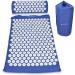 Navaris 2-in-1 Acupressure Massage Set - Shakti Mat & Pillow with Bag | Blue & White Needle Mat for Relaxation & Wellness - Buy Online on GoSupps.com