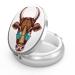 Pill dose with 3 compartments portable pill box for the bag or handbag pill box decorative metal-medicine vitamin organizer unique gift (cow with sunglasses) 58-cow Sunglasses 1 Piece