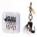 Realistic flies fly fishing hooks 5 pieces of artificial bait insect bait with hooks dry fly set fly fishing accessories kit with suitcase box for fishing perch salmon trout