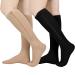 Compression stockings with zipper for women and men closed toes 20-30 mmHg knee high compression stockings for edema varicose veins swollen wound multi-colored X-Large